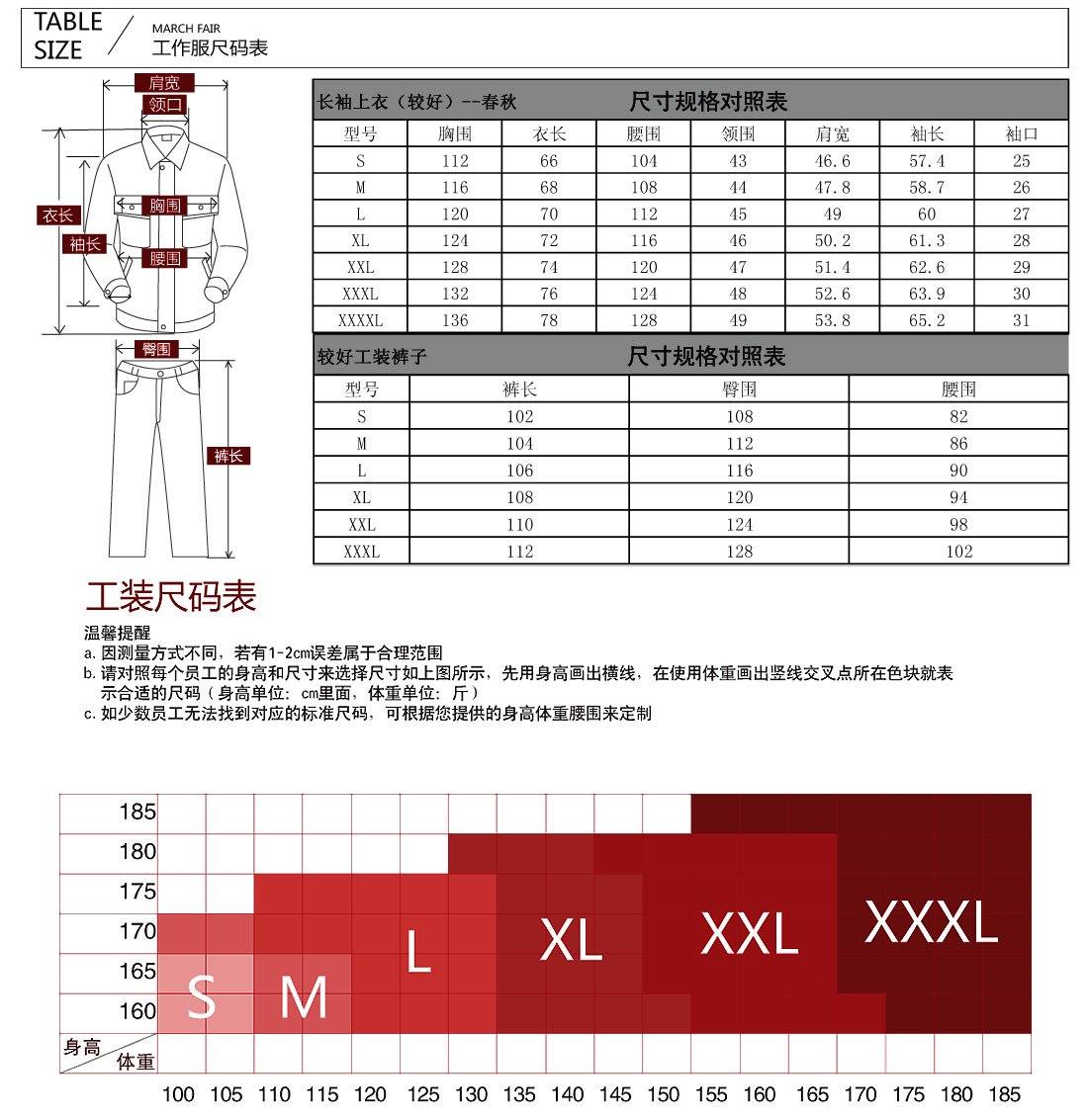 工作服腰圍