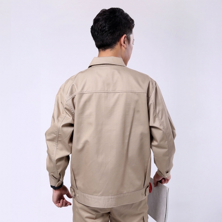 駝色滌棉紗卡保時(shí)捷4s店工作服AC074-CS